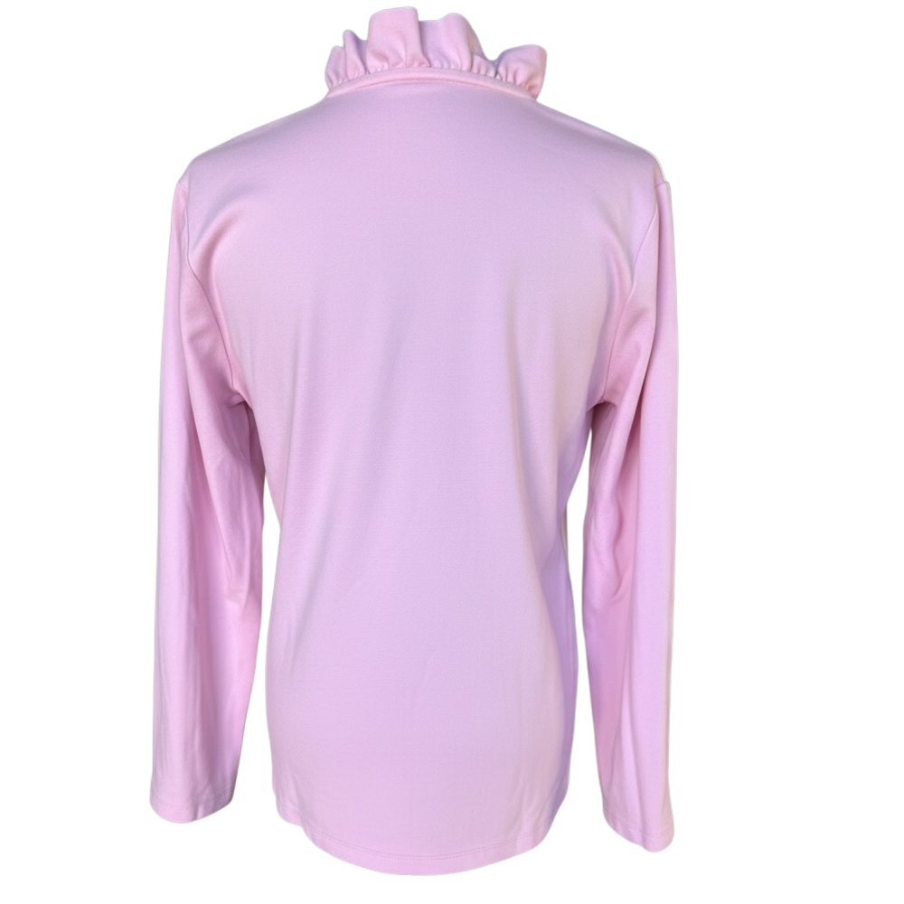 Brooks Brother’s Women's Pink Ruffled V-Neck Long Sleeve Top Size XL - Picture 2 of 6